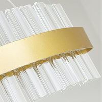 35.5"/47" Wide Glass Wavy Chandelier Light Gold LED Lamp - Rebooters