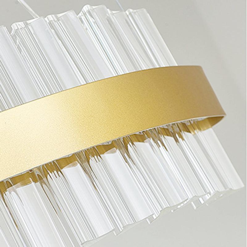 35.5"/47" Wide Glass Wavy Chandelier Light Gold LED Lamp - Rebooters