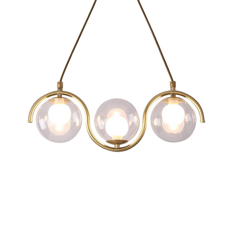 3/5/7 Lights Living Room Chandelier with Ball Clear Glass Shade - Rebooters