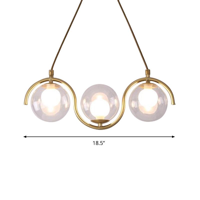 3/5/7 Lights Living Room Chandelier with Ball Clear Glass Shade - Rebooters