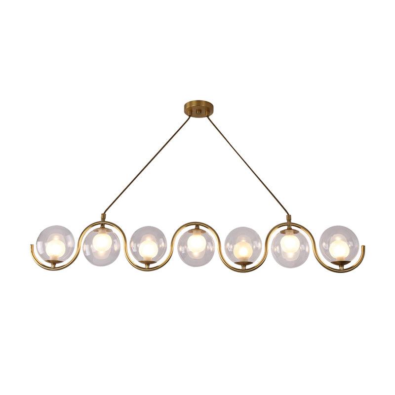 3/5/7 Lights Living Room Chandelier with Ball Clear Glass Shade - Rebooters
