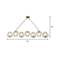 3/5/7 Lights Living Room Chandelier with Ball Clear Glass Shade - Rebooters