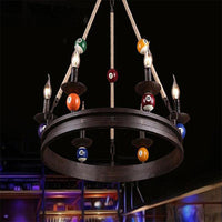 6 Bulbs Chandelier Lighting Industrial Ring Pendant Light Rust - Rebooters