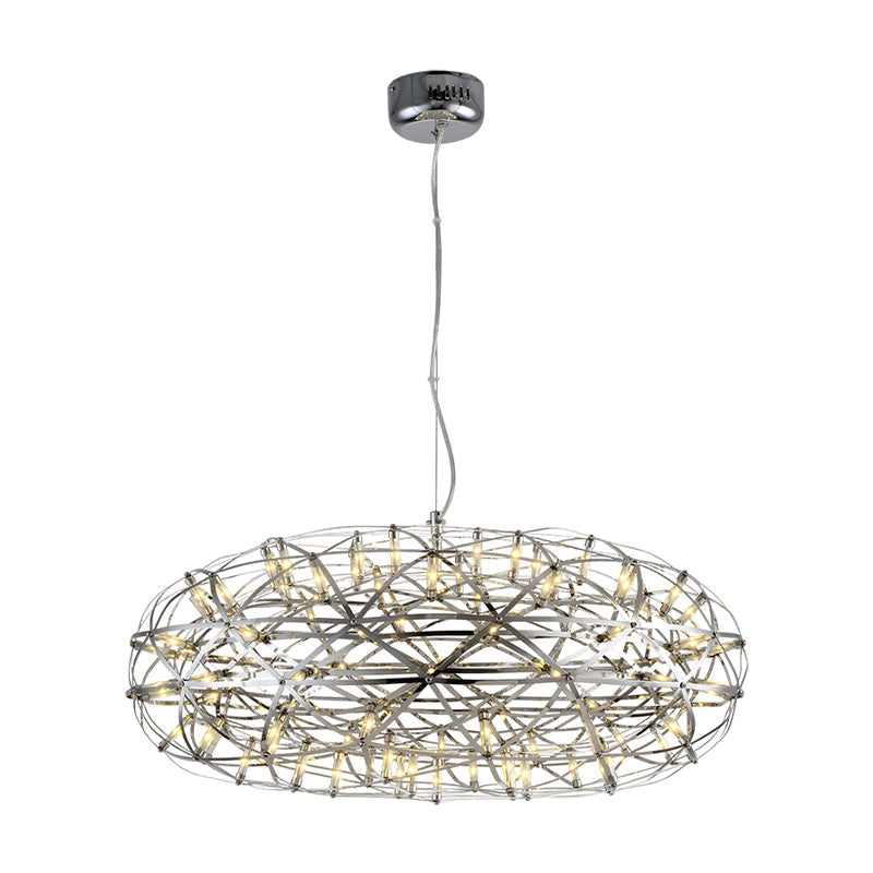 Chrome Disc-Shaped Chandelier Lamp Modern 16 21 W LED Lighting - Rebooters