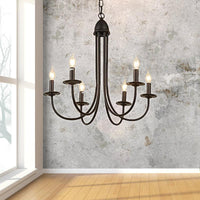 6/8 Heads Iron Chandelier Light Rustic Style Bronze Pendant - Rebooters