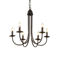 6/8 Heads Iron Chandelier Light Rustic Style Bronze Pendant - Rebooters