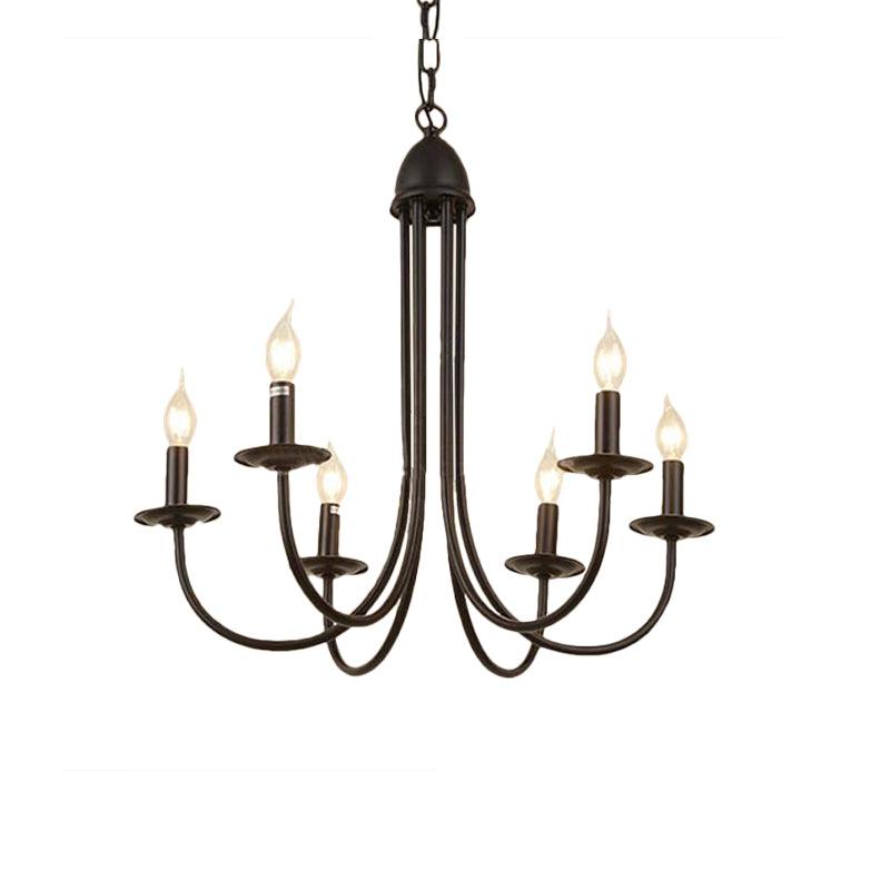 6/8 Heads Iron Chandelier Light Rustic Style Bronze Pendant - Rebooters