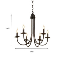 6/8 Heads Iron Chandelier Light Rustic Style Bronze Pendant - Rebooters