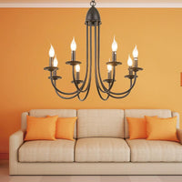 6/8 Heads Iron Chandelier Light Rustic Style Bronze Pendant - Rebooters