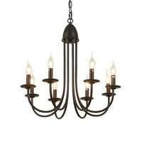 6/8 Heads Iron Chandelier Light Rustic Style Bronze Pendant - Rebooters