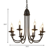 6/8 Heads Iron Chandelier Light Rustic Style Bronze Pendant - Rebooters