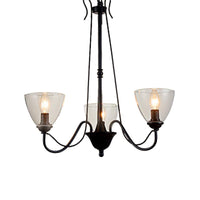 3/5/6-Light Tapered Chandelier Modern Black Clear Glass Pendant Light Fixture - Rebooters