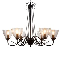 3/5/6-Light Tapered Chandelier Modern Black Clear Glass Pendant Light Fixture - Rebooters
