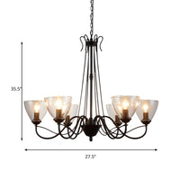 3/5/6-Light Tapered Chandelier Modern Black Clear Glass Pendant Light Fixture - Rebooters