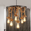 Wheel Metal Hanging Lamp Retro Style 6 Lights Ceiling Light - Rebooters