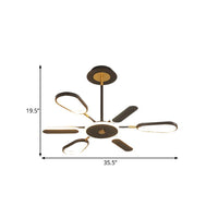 6/8 Bulbs Bedroom Chandelier Lamp Minimalist Black Ceiling Light - Rebooters