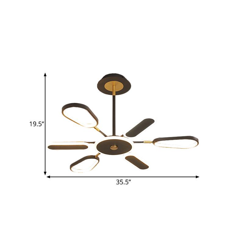 6/8 Bulbs Bedroom Chandelier Lamp Minimalist Black Ceiling Light - Rebooters