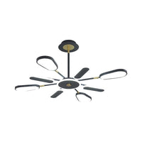 6/8 Bulbs Bedroom Chandelier Lamp Minimalist Black Ceiling Light - Rebooters