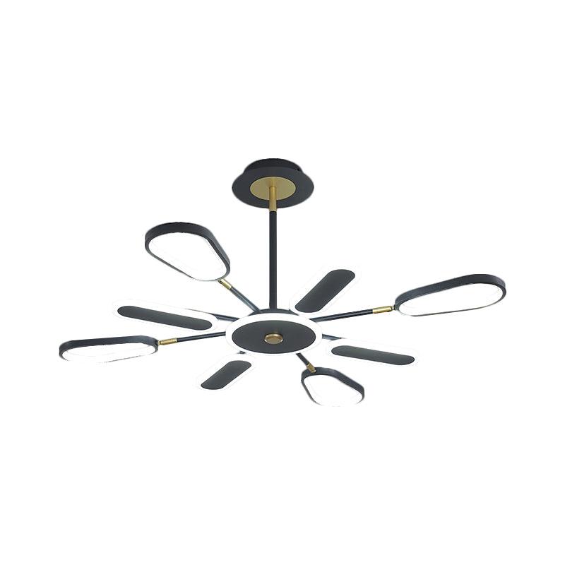 6/8 Bulbs Bedroom Chandelier Lamp Minimalist Black Ceiling Light - Rebooters