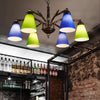 Rust Tapered Shade Chandelier 6 Lights Retro Metal Light - Rebooters