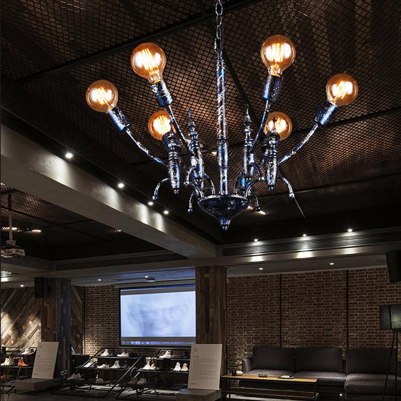 Bare Bulb Dining Room Chandelier Metallic Multi Head Vintage - Rebooters