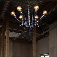 Bare Bulb Dining Room Chandelier Metallic Multi Head Vintage - Rebooters