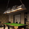 Metallic Train Shape Chandelier 3 Bulbs Industrial Light Rust - Rebooters