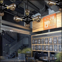 3/4/5 Lights Bare Bulb Chandelier Light Vintage Black Finish - Rebooters