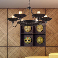 6 Heads Down/Up Light Metallic Vintage Restaurant Chandelier - Rebooters