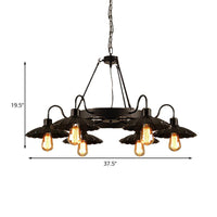 6 Heads Down/Up Light Metallic Vintage Restaurant Chandelier - Rebooters