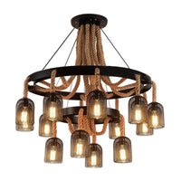 4 Lights Ring Hanging Light with Mesh Shade for Foyer - Rebooters