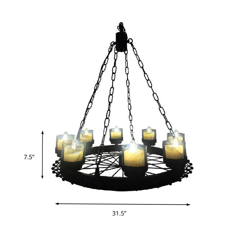 Vintage Candle Ceiling Light Fixture with Cylinder Shade - Rebooters