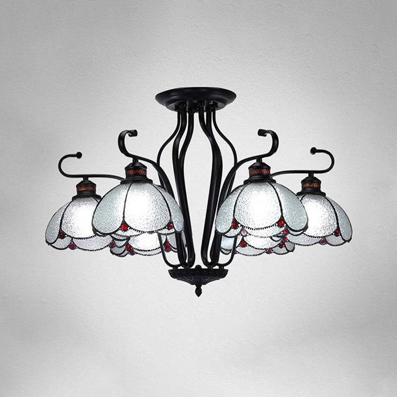 Black Scalloped Hanging Chandelier Baroque 6/8 Lights - Rebooters