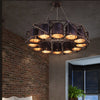 Black Multi-light Chandeliers Metal Round Vintage Fixtures - Rebooters