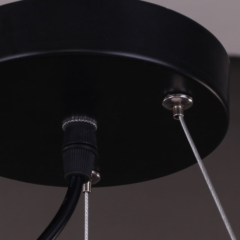 Black Multi-light Chandeliers Metal Round Vintage Fixtures - Rebooters