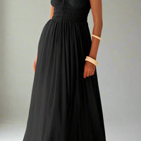 Matilda Sleeveless Maxi Dress with Flattering Ruched Detailing - Rebooters -Women's Dresses