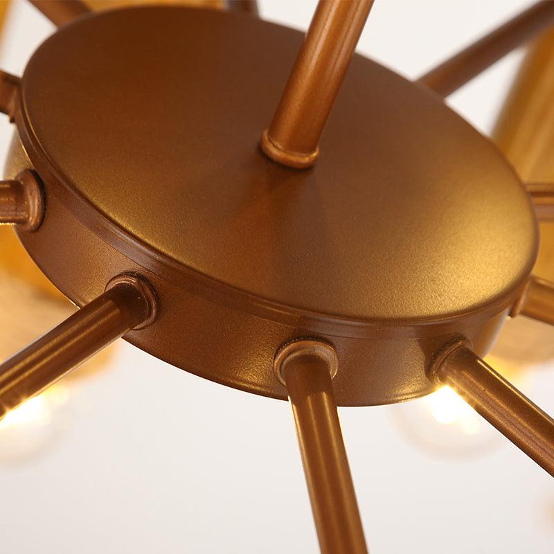 Antique Tube Shade Hanging Lamps Multi-light Bamboo Chandeliers for Living Room - Rebooters