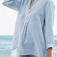 Women's Casual Plain Patchwork V-Neck Tops for Everyday Wear Rebooters Womens Shirts