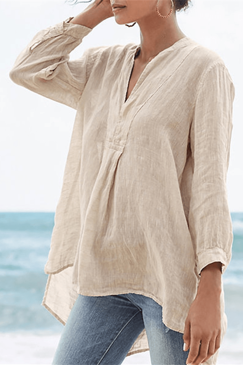 Women's Casual Plain Patchwork V-Neck Tops for Everyday Wear Rebooters Womens Shirts