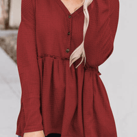 Women's Casual Solid Color V-Neck Top With Buckle Rebooters Womens Shirts