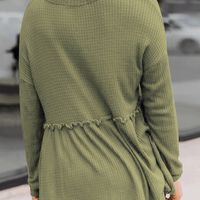 Women's Casual Solid Color V-Neck Top With Buckle Rebooters Womens Shirts