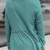 Women's Casual Solid Color V-Neck Top With Buckle Rebooters Womens Shirts