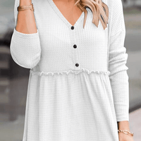 Women's Casual Solid Color V-Neck Top With Buckle Rebooters Womens Shirts