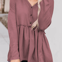 Women's Casual Solid Color V-Neck Top With Buckle Rebooters Womens Shirts