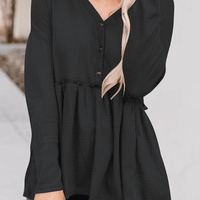 Women's Casual Solid Color V-Neck Top With Buckle Rebooters Womens Shirts