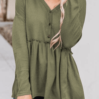 Women's Casual Solid Color V-Neck Top With Buckle Rebooters Womens Shirts