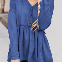 Women's Casual Solid Color V-Neck Top With Buckle Rebooters Womens Shirts