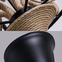 6 Bulb Chandelier Pendant Light Vintage Wagon Wheel Lamp Black - Rebooters