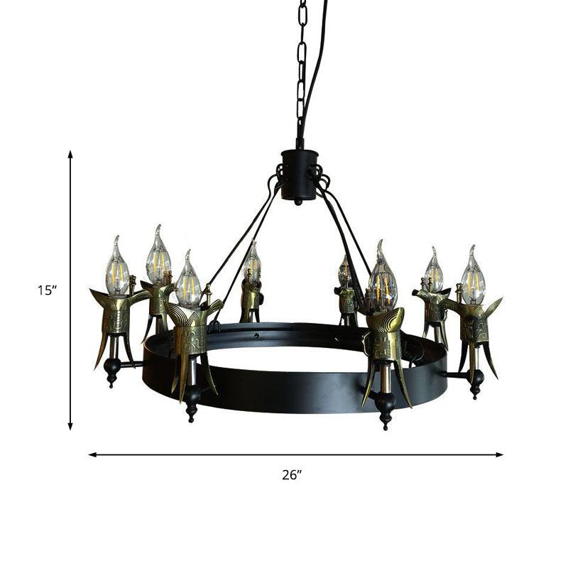 Bare Bulb Metal Hanging Lamp Antique Style Brass Chandelier - Rebooters