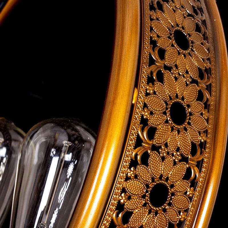 Bare Bulb Metal Hanging Light Three-Light Brass Chandelier - Rebooters